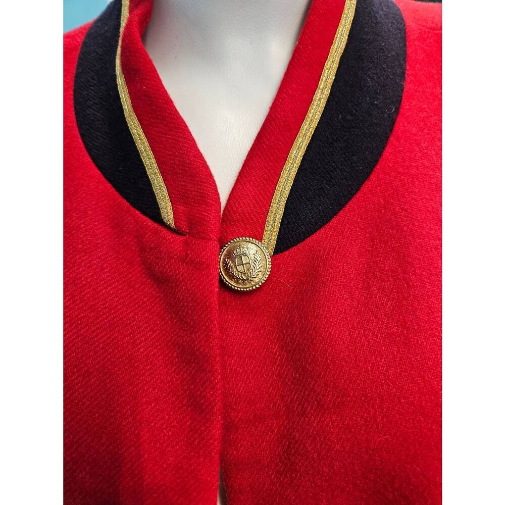 Maggie Mcnaughton Red Wool Military Blazer Womens Size 20 - Picture 6 of 9